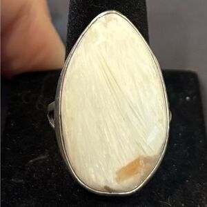 Rutilated Quartz Silver Ring size 6.5